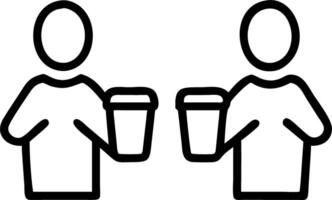 Business professionals using reusable cups in meeting with copy space Set A vector