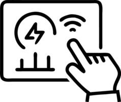 Business professional using a tablet to monitor energy consumption with digital dashboard Set A vector