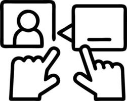 Business professionals collaborating with touch screens glossy background copy space on left vector