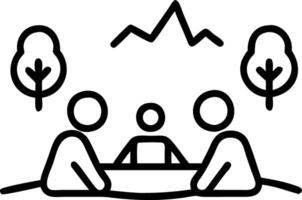 Business picnic in park with team activities and copy space Set A vector