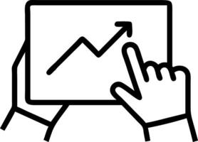 Business professional analyzing upward trending graph on tablet Set A vector