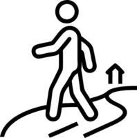 Business person walking on path merging into green field with copy space Set A vector