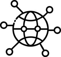 Business network nodes of different colors forming a globe with copy space Set A vector