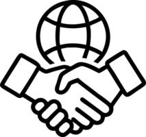 Business Handshake with Green Globe Overlay and Copy Space Set A vector