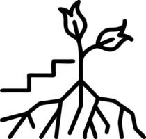 Business graph growing from tree roots with bokeh background Set A2 vector