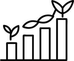 Business chart made of green leaves with copy space Set A vector