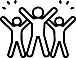 Bokeh image of diverse silhouettes celebrating together with copy space Set A vector