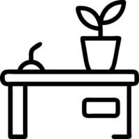 Background of an eco friendly office with a clean desk and a small potted plant on a glossy surface Set A vector
