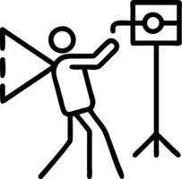 Artist performing with digital projections and copy space Set A vector