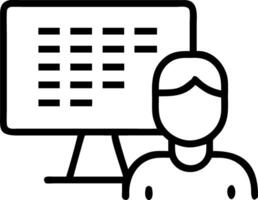 Analyst overwhelmed by complex spreadsheets Set A4 vector