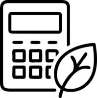 Accountant using calculator with green leaf icon to represent eco budgeting Set A vector
