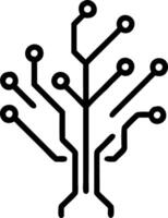 Abstract tree with circuit branches over a soft bokeh background Set A vector