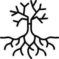 Abstract tree with roots and branches of different colors and copy space Set A vector