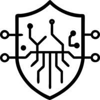 Abstract shield over digital city with copy space Set A vector