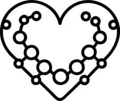 Abstract network of glowing spheres forming a human heart shape with copy space Set A vector