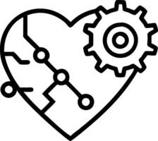 Abstract mechanical heart composed of gears and circuits Set A vector