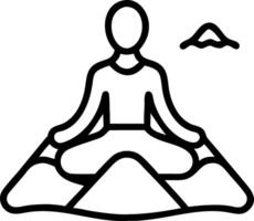 Abstract mountain landscape with person sitting in lotus position Set A vector