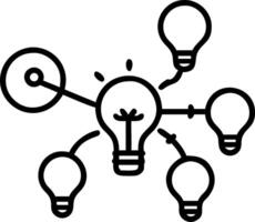 Abstract light bulbs of different colors connected together with copy space Set A vector