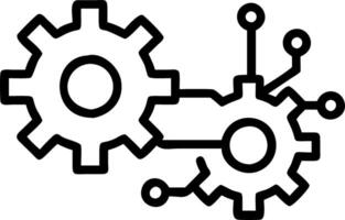 Abstract mechanical gears connected by circuit lines with copy space Set A vector