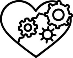 Abstract mechanical heart made of gears with copy space Set A vector
