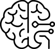 Abstract maze of glowing lines forming a brain shape with copy space Set A vector
