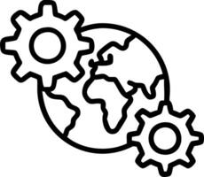 Abstract mechanical gears forming map of the world with copy space Set A vector