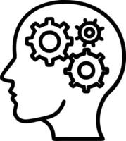 Abstract human silhouette merging with mechanical gears Set A vector
