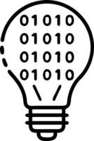 Abstract light bulb made of binary code with copy space Set A vector