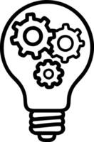 Abstract light bulb made of mechanical gears with copy space Set A vector