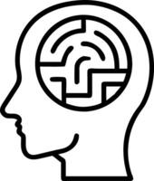Abstract human head with maze inside and copy space Set A vector