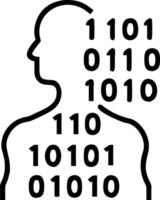 Abstract human figure made of binary numbers dissolving into a digital background Set A2 vector