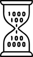 Abstract hourglass with flowing binary code and copy space Set A2 vector