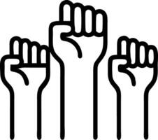 Abstract hands of different colors reaching upwards with copy space Set A2 vector