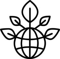 Abstract globe made of leaves with business silhouettes overlay Set A3 vector