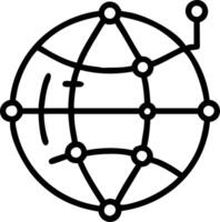 Abstract globe made of glowing lines and nodes with copy space Set A2 vector