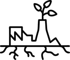 Abstract factory silhouette with tree roots blending Set A2 vector
