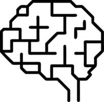 Abstract digital maze forming a brain shape with copy space Set A2 vector