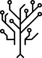 Abstract digital tree with circuit branches and copy space Set A2 vector