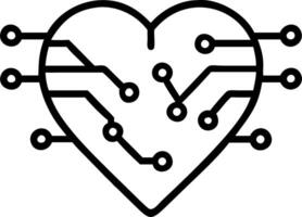 Abstract digital network forming a human heart shape with copy space Set A2 vector