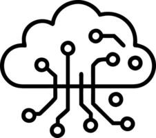 Abstract digital cloud made of circuit lines with copy space Set A2 vector