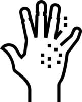 Abstract digital hand made of pixels reaching out with copy space Set A2 vector