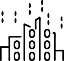Abstract digital cityscape with binary code overlay and copy space Set A2 vector