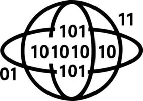 Abstract digital globe with binary code flowing around and copy space Set A2 vector
