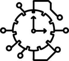 Abstract clock made of circuit components with copy space Set A2 vector
