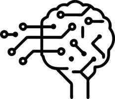 Abstract digital brain made of circuit lines with copy space Set A2 vector