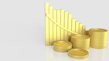 The Coins and chart for Business concept 3d Rendering. photo