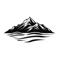 Mountain range with a body of water in the foreground. The mountain range is very tall vector