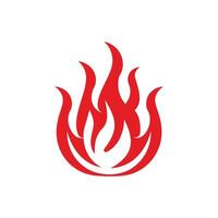 Red flame with a yellow tip. It is a fire symbol vector