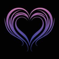 Heart with purple and blue wings is displayed. The heart and wings are the main focus of the image vector