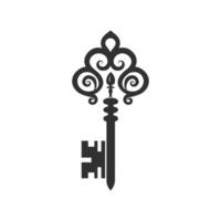 An old key with a swirl pattern on it vector